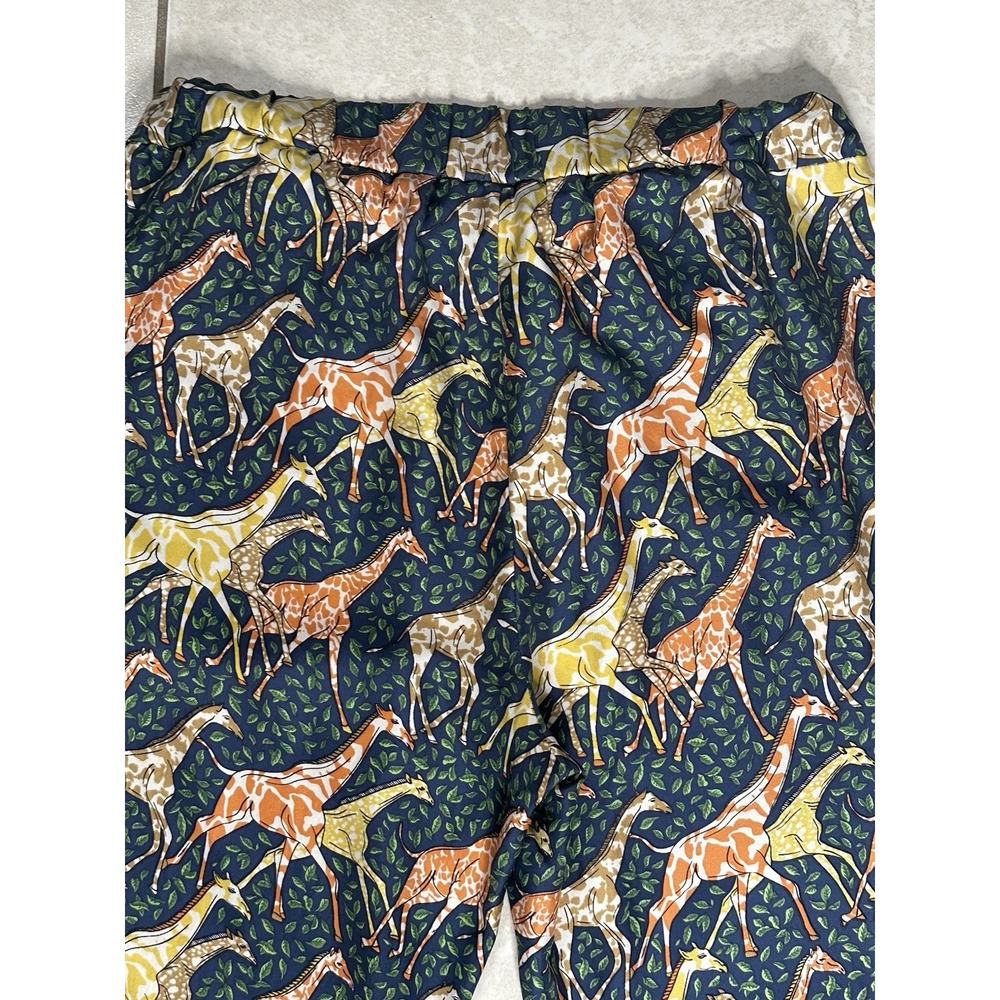 J CREW Women Pull On SilkTwill Pant in Giraffes Print Size S/M - Picture 13 of 16